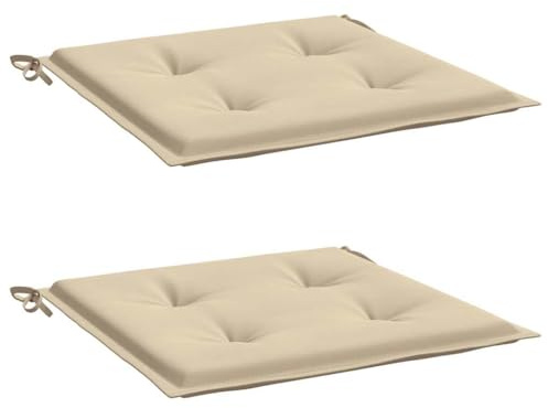 vidaXL Gartenstuhl-Kissen 2 STK. Beige 50x50x4 cm Oxford-Gewebe