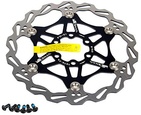 Newgoal Fahrradscheibe Bremsscheibe, 160mm Fahrradbremsscheibe Mountainbike Schwimmbremse Scheiben Center Lock Fahrradzubehör(schwarz)