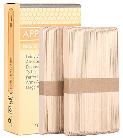 100 pièces/boîte en bois jetable épilation bâton spatule applicateur cire haricot réchauffeur mélange remuer abaisse-langue pour jambe bras Bikini épilation