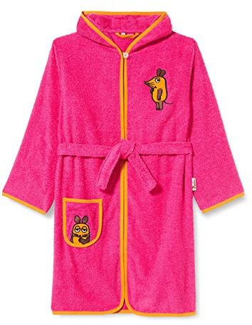 Playshoes Unisex Kinder Frottee-Bademantel Morgenmantel, pink Die Maus, 146/152
