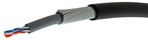 65m Cat6 Black Steel Wire Armoured SWA Direct Burial Data Cable 100% Copper