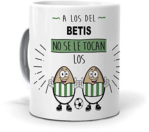 Taza Fútbol | A los del Betis No se le tocan los … | Regalo Original para Verdaderos Béticos del Fútbol | Cosas de Fútbol Niños | Regalo Mundial Futbolistas | Balón de Fútbol | Taza de Cerámica