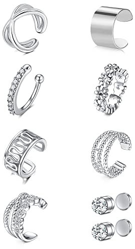 JFORYOU Ear Cuff Ohrklemme Edelstahl Fake Helix Clips Ring Kein Piercing Cartilage Ohrring
