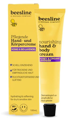 BEESLINE Restorative Fußcreme - natürliche Fußcreme mit Harnstoff, Salicylsäure, Glycerin, Pfefferminze & Eukalyptus, Fußpflege, für raue, trockene & gerissene Füße, (vegan, 100ml)