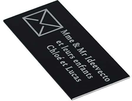 Plaque Boite Aux Lettres Aluminium Noir Personnalisable Adhésive - Dimension 80x35mm - Epaisseur 1mm - Résistant Aux Intempéries et UV - Léger et Facile à Poser - Pas En Plastique