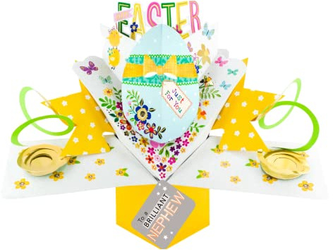 Easter Card For A Nephew Happy Easter Decorated Egg Pop Up Easter Card POP010ENephew