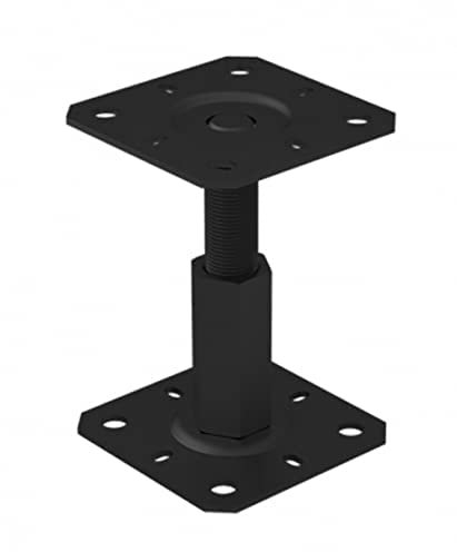 Cataforesi nera resistente regolabile da 100 a 150 mm, supporto per palo rialzato per gazebo pergolato (100 mm x 130 mm)