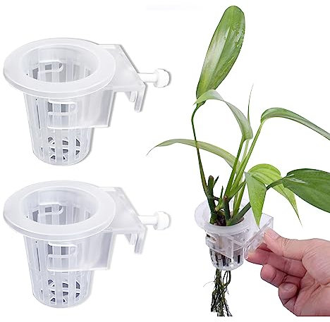 duozoanz Jardinera Acuario Macetas Acuáticas Portaplantas - Colgante Soporte con Gancho para el Cultivo de Plantas Acuapónicas Paisaje Decoración Acuática Agua, 2 Piezas, Transparente