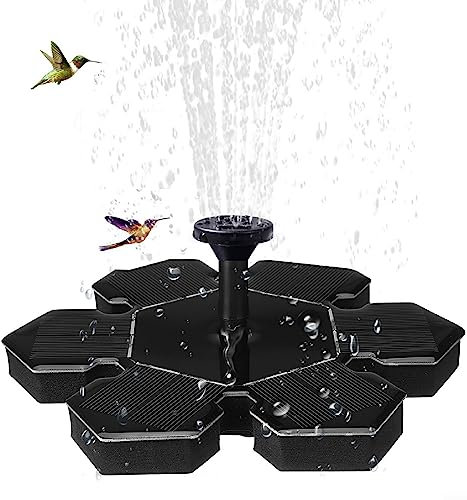 Solar-Wasserbrunnen, Oniissy Solarbrunnen für Vogeltränke, solarbetriebenes Gartenwasserspiel, schwimmender Solarbrunnen für den Außenbereich, Teich, Pool