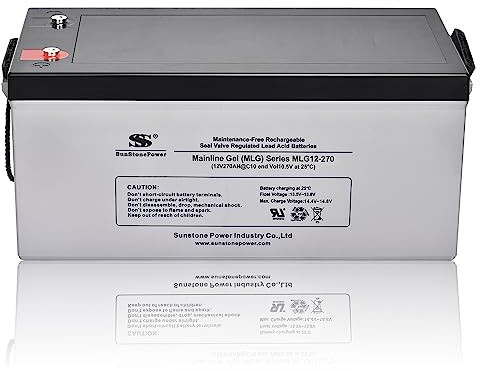 Sunstone Blei-Gel Akku 12V 270AH (C10) wartungsfreier Gel Batterie ca. 310AH (C100) zyklenfest Batteriespeicher für Solaranlagen