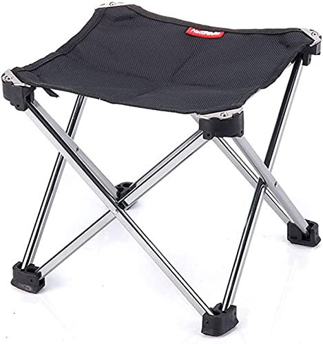 Hocker Klapphocker, Gartenmöbel Ultraleichter tragbarer Aluminium-Klapphocker für den Außenbereich, Mini-Angelhocker (Größe: 25 x 25 x 28 cm, Farbe: Schwarz)