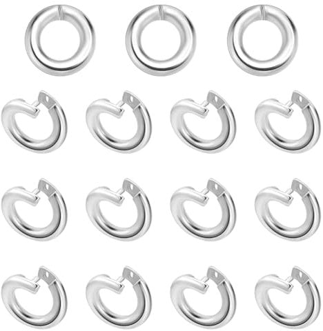 PH PandaHall 15pcs 925 Sterling Silver Jump Rings, OD: 6mm 17 Gauge Locking Round Jump Rings for Jewellery Making