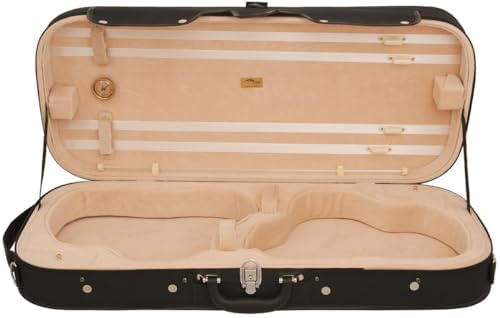 Doppelkoffer Geigenkoffer Hart 4/4 Länglich Classic Schwarz - Creme M-case