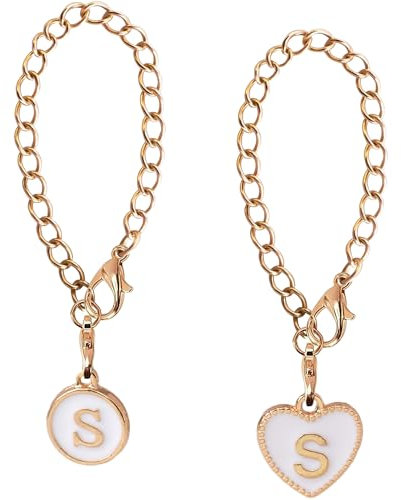 DefuWin Letter Charm Accessories for Stanley Cups, Round and Heart Initial Charms for 76 Stanley Cups with Handle, Letter S Metal Alloy 2pcs
