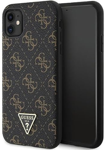 Guess GUHCN61PG4GPK Hülle für iPhone 11 / Xr 6,1 Schwarz hardcase 4G Triangle Metal Logo
