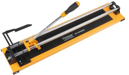 Hoteche Tagliapiastrelle da 600 mm con barra di guida cromata, guide angolari in alluminio e lama di ricambio