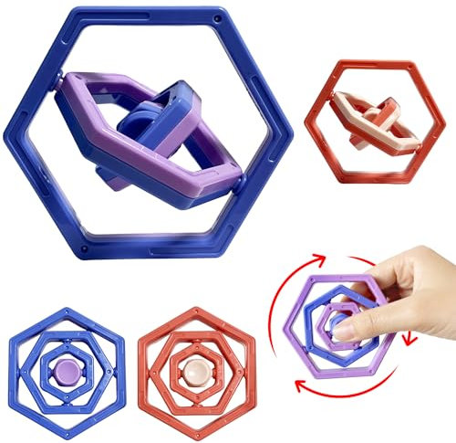 Yeefunjoy 2PCS Fidget Toy Pack Spielzeug Set, 3D Fidget Set Finger Toy, Hand Fidget Spielzeug ADHD Anti Angst Spielzeug Stressabbau Spielzeug Geschenke für Kinder und Erwachsene