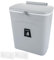 GBACHOOSE 9 Litre Hanging Trash Bin, Hanging Trash Can with Sliding Lid, Plastic Cupboard Bins for Kitchen, Bathroom, Bedroom, Office-Grey