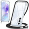 Oelrstfe Coque pour Samsung Galaxy A55 avec Cordon, Transparente Silicone Housse avec Réglable Cordage - Collier Case Protection pour Samsung A55, Bandoulière - Noir