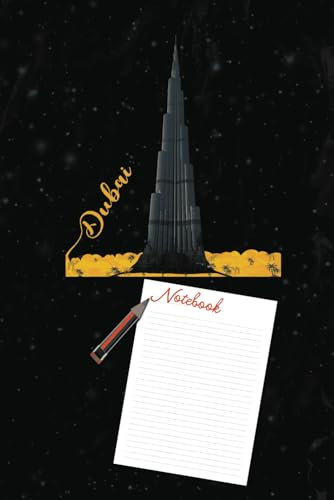 Dubai Notebook: Dubai UAE Composition Notebook,College Journal Notebook,Size 6x9 in,100 Pages,United Arab Emirates Journal.
