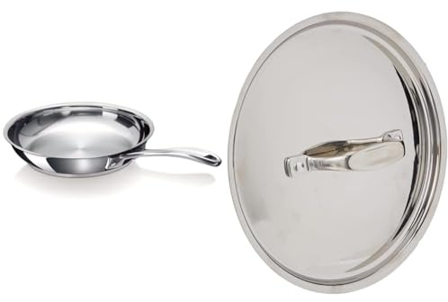 Beka 12068314 Chef Poêle à frire en acier inoxydable 20 cm, Argenté & ine 12069204 Chef Couvercle en acier inoxydable 20 cm, Language_tag:fr_fr