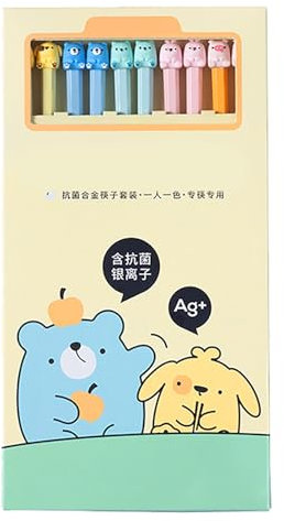 Palillos de Dibujos Animados, 5 Pares de Palitos de Sushi Japoneses Chinos Reutilizables de Corea, Vajilla de Cocina Resistente a Altas Temperaturas, 9 Pulgadas