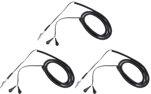 QUARKZMAN Esd Erdungs Kabel Schnur 700cm/276 Lang Antistatische Erdungs Leitung Klemme + Schnalle Zur Beseitigung Elektrostatischer Leiter 3Pack(Schwarz)