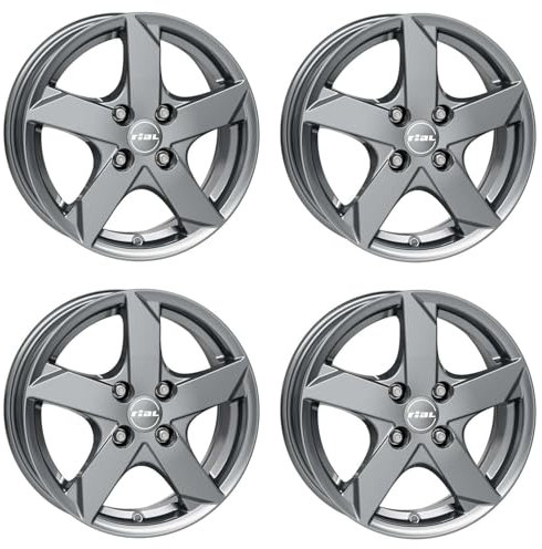 4x Rial Felgen Alufelgen Kodiak 6.0Jx15 ET39 4x100 graphit kompatibel mit OPEL Adam Astra Corsa Karl Karl Rocks Meriva Tigra