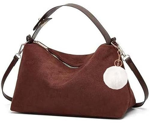 MOTIVE LIFE Sac Bandoulière Femme en Cuir Artificiel,Petit Sac Portés Épaule Tendance 2024,Sac Fourre Tout,Sac Hobo Vintage Souple pour Femme avec Sangle Réglable et Amovible Café