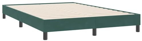 vidaXL Cadre de lit sans Matelas Vert foncé 140x220 cm Velours, lit, sommier, lit en Velours, Meuble de Chambre à Coucher, lit Double, lit rembourré