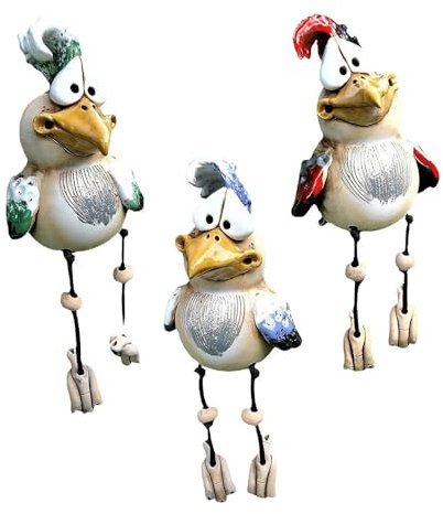 EIMZU Hühner Deko Gartendeko Für Draußen Figuren,Garten Keramik, Keramik Tierfigur Gartenstecker Keramikfigur Handarbeit Ornament, ühner Deko Für Draußen Figuren, Huhn Gartendeko