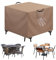 Aujink Housse Salon de Jardin Bâche Housse Table de Jardin Tissu Oxford 420D Couverture de Protection Meubles Exterieur Imperméable, Coupe-Vent, Anti-UV Housse de Meubles en rotin, Kaki, 90x90x90 cm