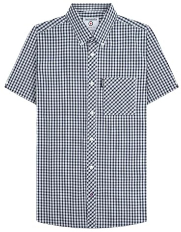 Lambretta Mens Checked Short Sleeved Button Down Shirts