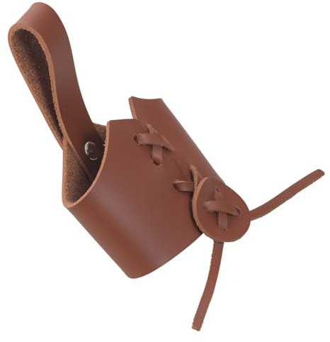 TOWARDSNAN Water cup,Leather Horn Cup Holder with Adjustable Belt Coffee Drinking Mug Covers Sleeve Practical Beverage Holsters for Travel