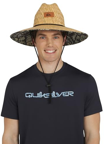 Quiksilver Men's Wide Brim Outdoor Lifeguard Straw Sun Hat, Army, XXL