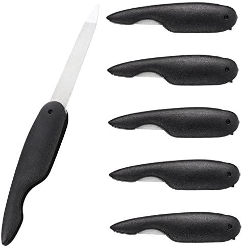 MAJORMENCH 6 Stück Nagelfeilen Metall Klein Klappbar Nagelpolierwerkzeug für Maniküre Pediküre Professionelle Nagelpflege Zubehör Schwarz