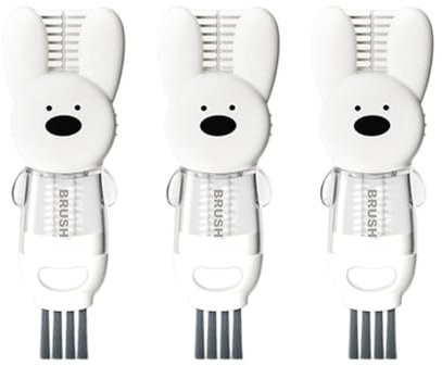Toolvvik Cepillo de Limpieza Multifuncional para Tapas de, 3 Unidades, Cepillo para Vasos Acanalado, Color