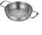 Besshepplo Padella a doppio manico in acciaio inox con fondo piatto per un facile trasporto e servizio (argenteo 24 cm)