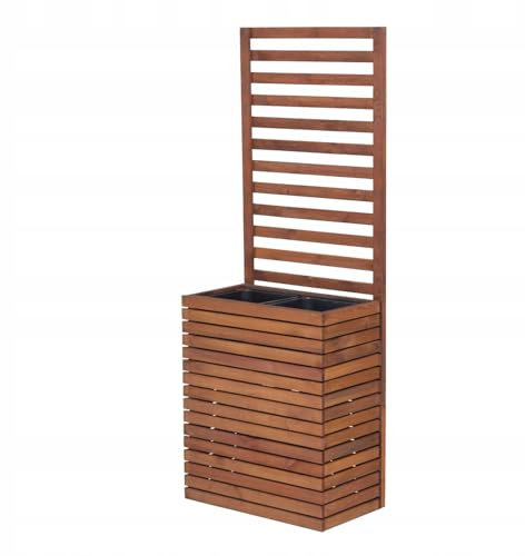 Kistenland Jardinière XXL « Margarete » avec brise-vue – Hauteur 180 cm – Jardinière avec treillis/pergola (marron)