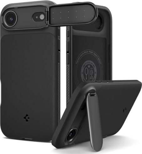 Spigen iPhone Air Hülle Optik Armor MagFit -Black | Kompatibel mit MagSafe, Kamera-Schutz, Air Cushion Tech, Military-Grade Schutz