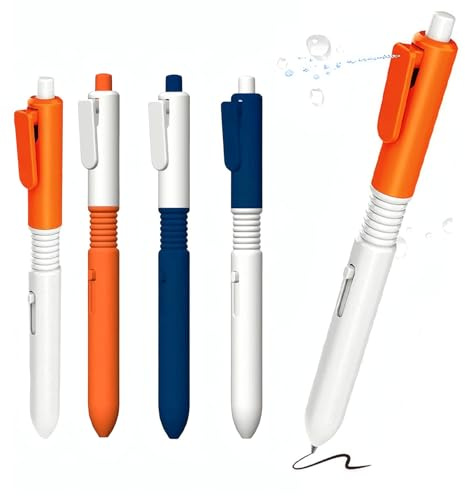VVQWCY 4 Stück Spritzstifte, 2 In 1 Wasserspeiender Beschreibbarer Stifte,Streich Wasserpistolen Stift Spritzt für Streichtrick Pool Garten Strandgar Freien