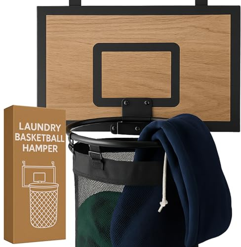 Laundry basketball hamper hoop (Cedarwood brown)