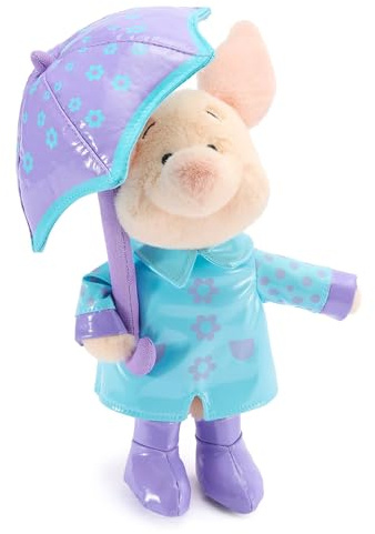 Disney Store Official Peluche Porcinet en vêtements de Pluie, Winnie l'ourson, Peluche de 18 cm/7 à Collectionner avec Veste, Parapluie et Bottes