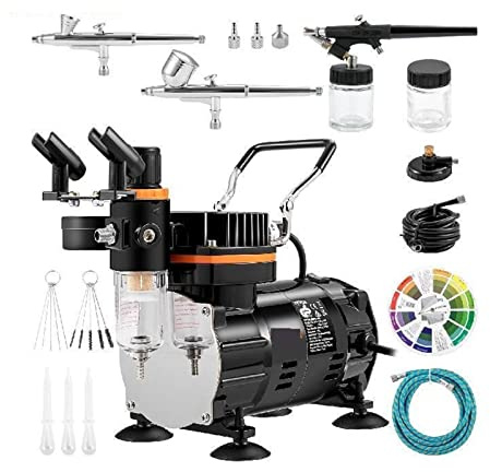 Professionelle Dual-Action Airbrush Kit 120W Elektrische Spritzpistole Airbrush Malerei Set Kunst Nagel Tattoo Make-Up Modell Sprayer