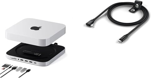 Satechi Mac mini Hub und Ständer mit NVMe SATA SSD Gehäuse und USB C auf USB C Kabel Bundle