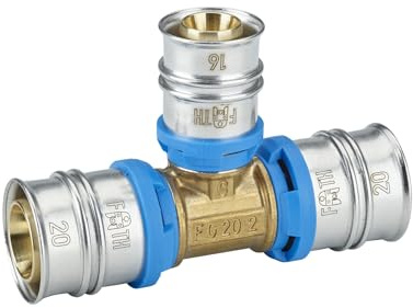 CONEL CONNECT MV2 T-Stück reduziert Pressfitting aus Messing – Größen 16–32 mm (20x16x20mm)