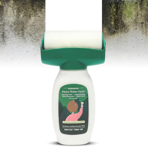 Wandfarbe weißer Roller, Wandreparaturrolle 500g, Wandfarbe Ausbessern Weiß, Wand Ausbesserungsfarbe Weiss Roller mit Wandreparaturpast, Wandreparatur RollbüRste für Wandkratzer Flecken Risse Graffiti