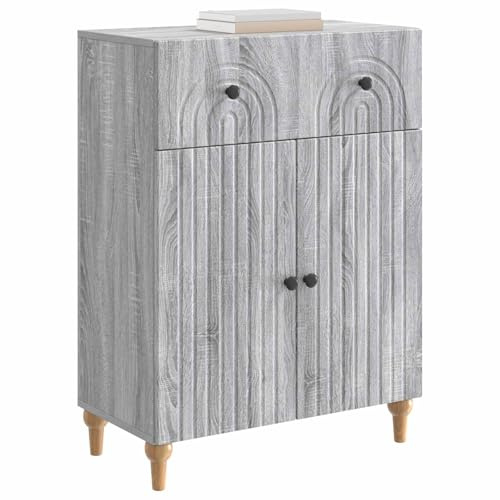 vidaXL Sideboard Graues Sonoma 66 x 34,5 x 90 cm Holzwerkstoff, Wohnzimmerstauraum, rechteckiger Schrank, modernes Möbel, praktischer Ordner, viel Platz, zeitgemäßes Design