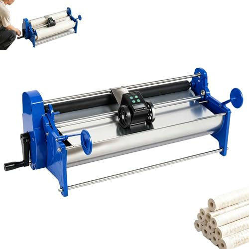 GYKOZY Hand-Crank Wallpapering Paste Machine, 53cm Manual Glue Applicator with Electronic Display Meter Counter, 8L Starching Coating Device for Even Adhesive Dispensing Sheet Roller