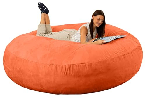 Jaxx 6 Foot Cocoon - 2-in-1 Convertible Bean Bag Bed & Large Bean Bag Chair for Adults, Mandarin